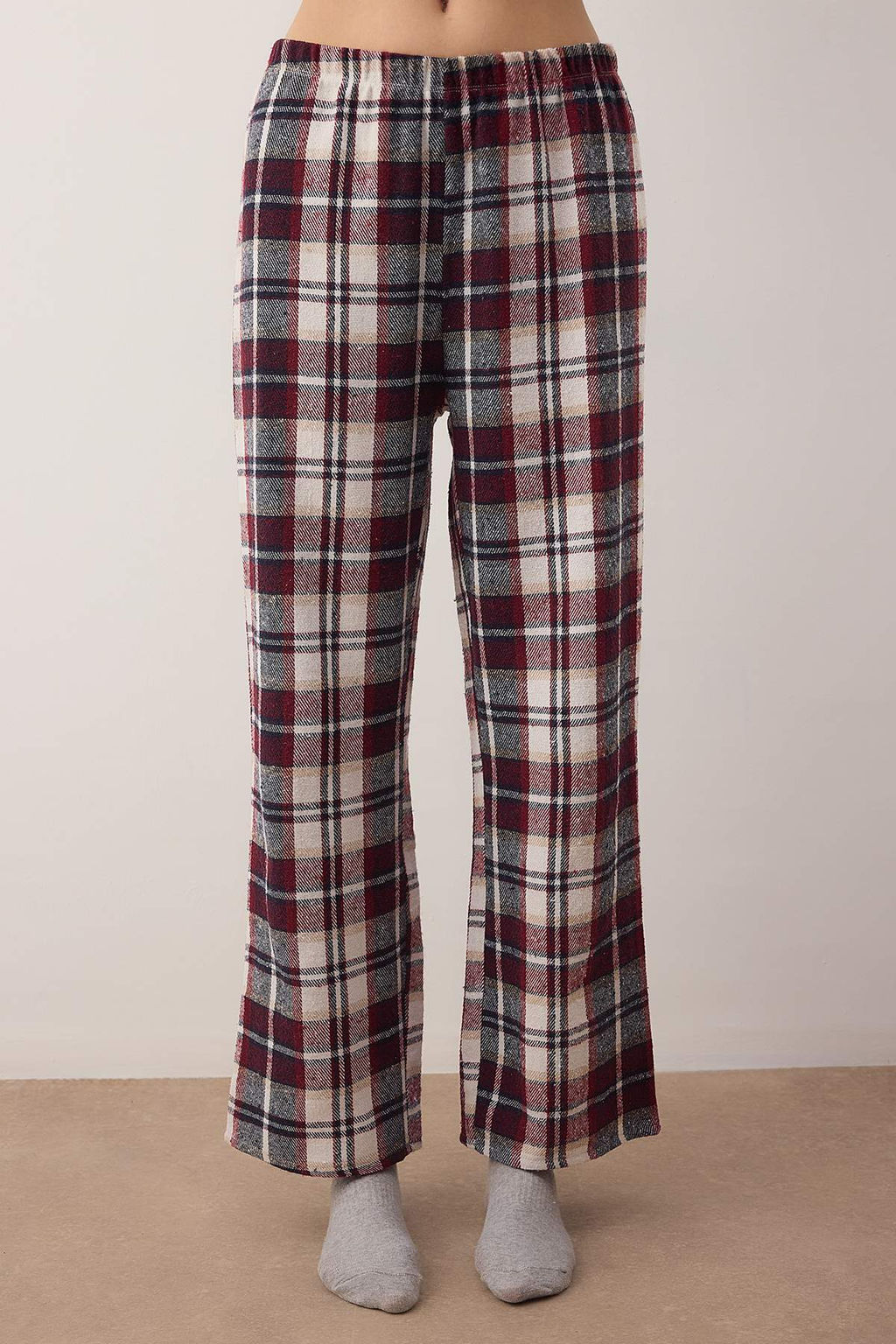 Cok Renkli Ekose / Kareli K?sl?k Kal?n Flanel Dokuma Pijama Tak?m? THMAW26PT00175 - Trendyolmilla фото 5