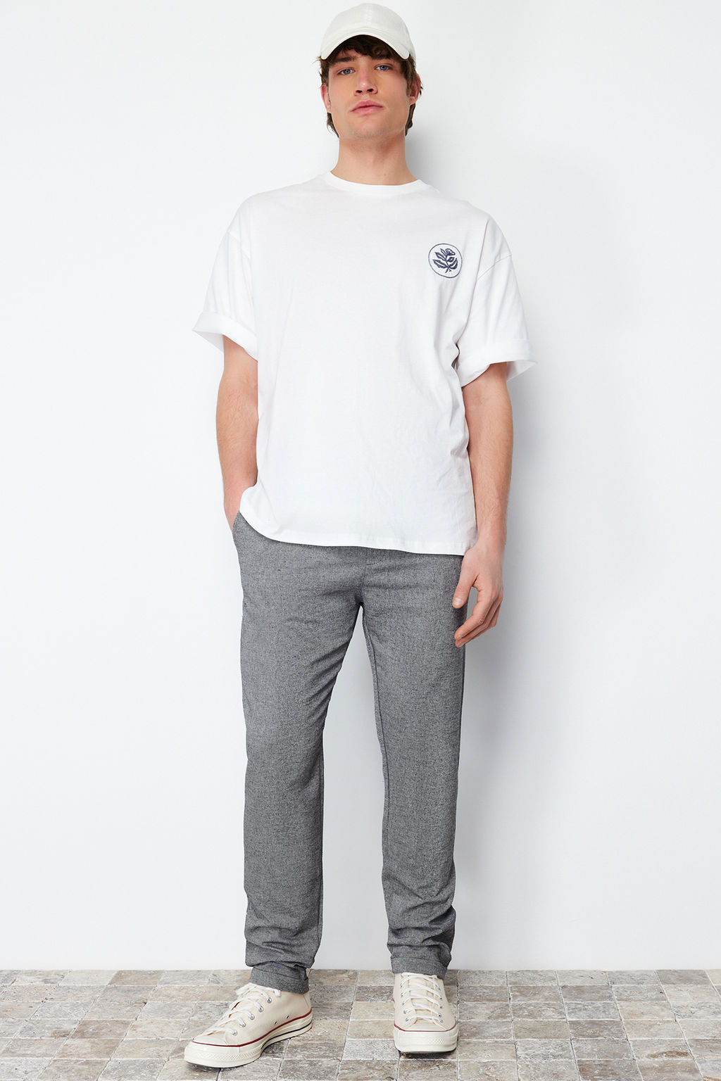 TRENDYOL MAN Siyah Regular Fit Lastikli Beli Baglamal? Kumas Duble Paca Pantolon TMNSS22PL0029 - Trendyolmilla фото 2
