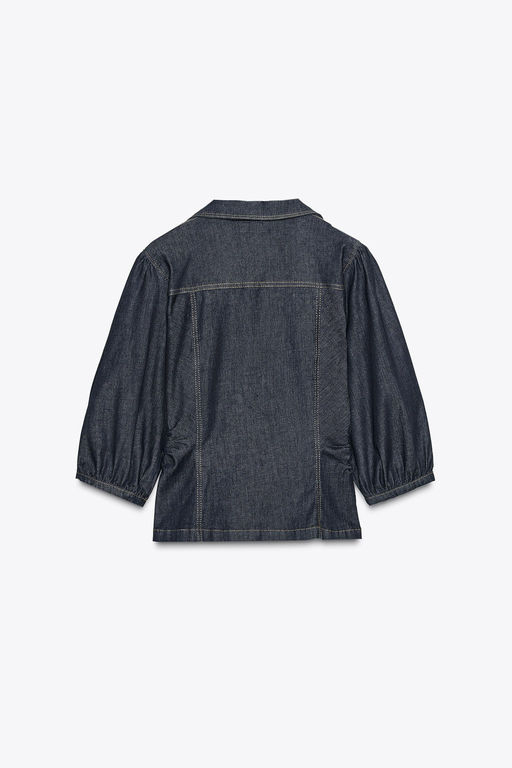 Z1975 FITTED DENIM PUFF SLEEVE SHIRT - Zara фото 8