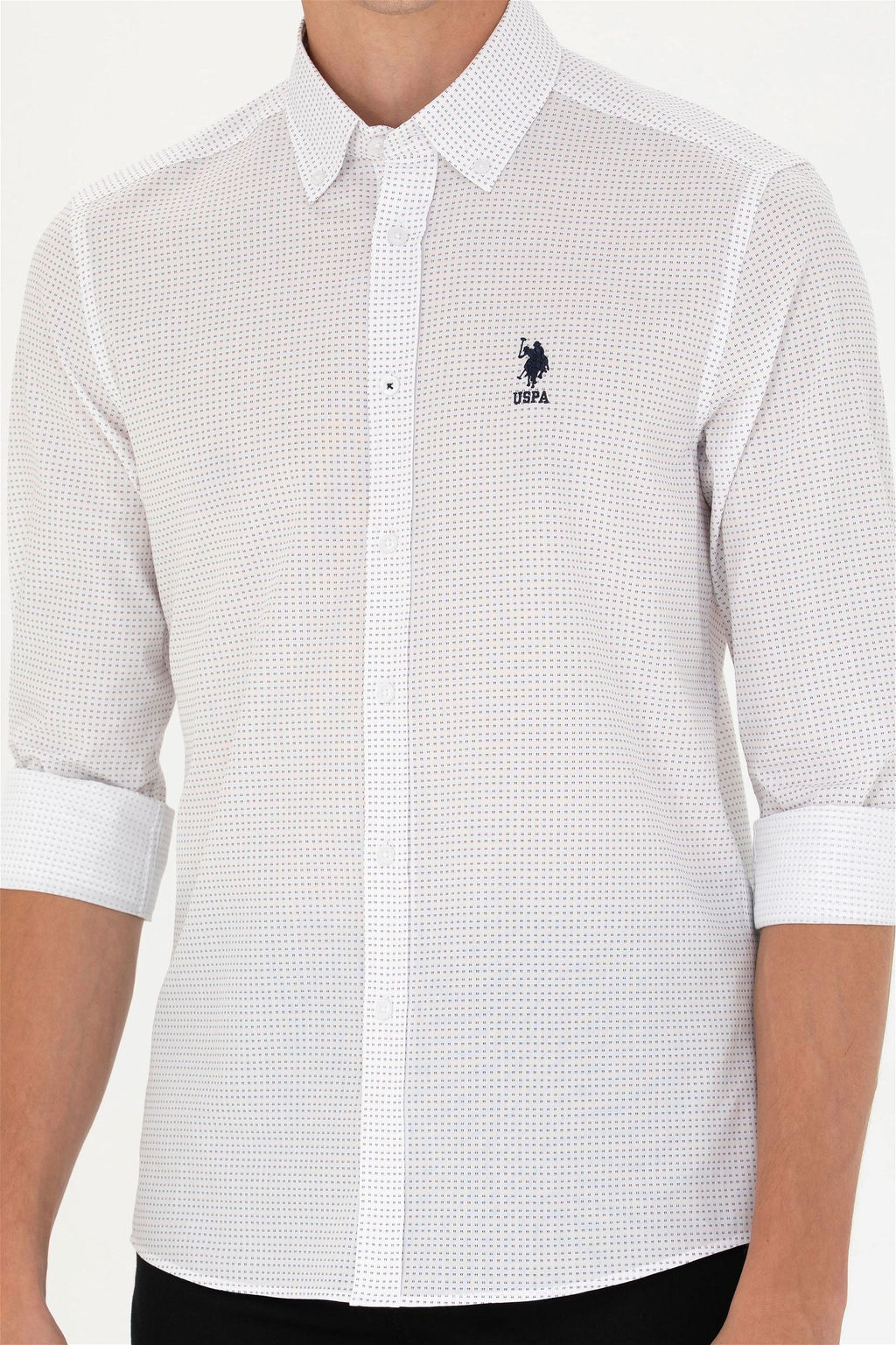 U. S. Polo Assn Мужская темно-синяя рубашка с длинным рукавом - U.s. polo assn фото 13