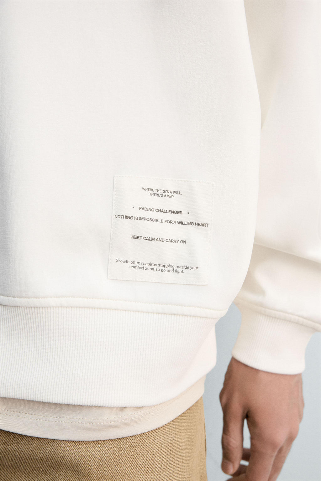 SUDADERA INTERLOCK ETIQUETA / Negro - Zara фото 5