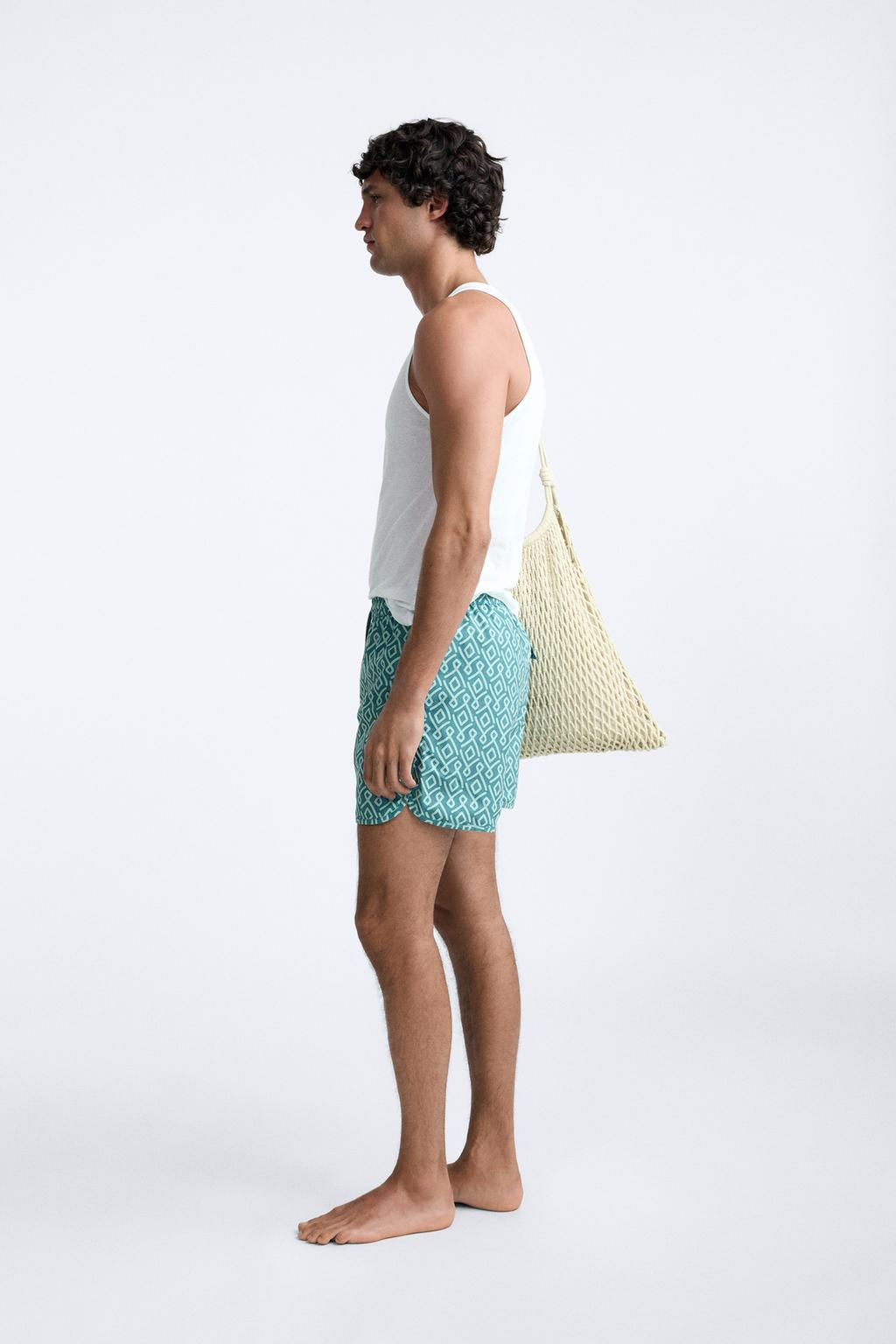 GEOMETRIK DESENLI UZUN DENIZ SORTU - Zara фото 3