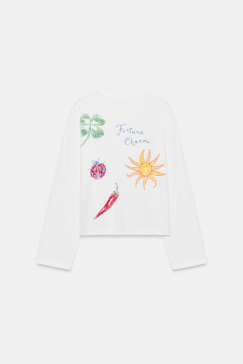 CAMISETA TEXTO DIBUJOS / Blanco roto - Zara фото 7