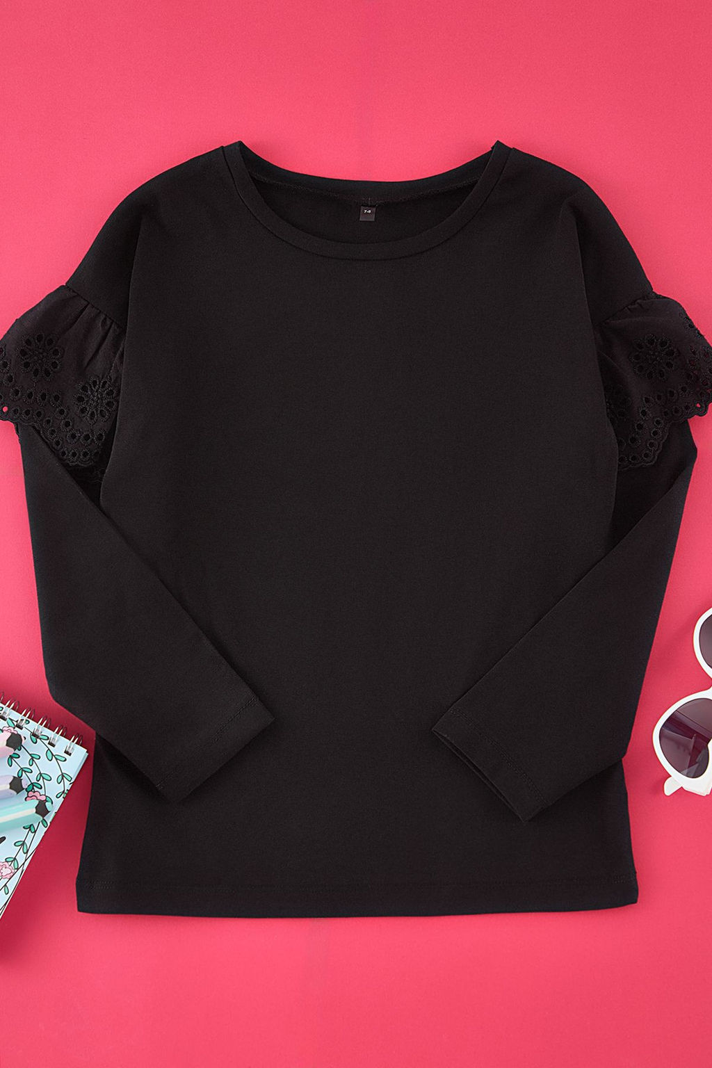 Siyah K?z Cocuk %100 Pamuk Basic F?rf?r Detayl? K?sa Kol Orme T-Shirt/Bluz TKDAW25TS00008 - Trendyolmilla фото 2