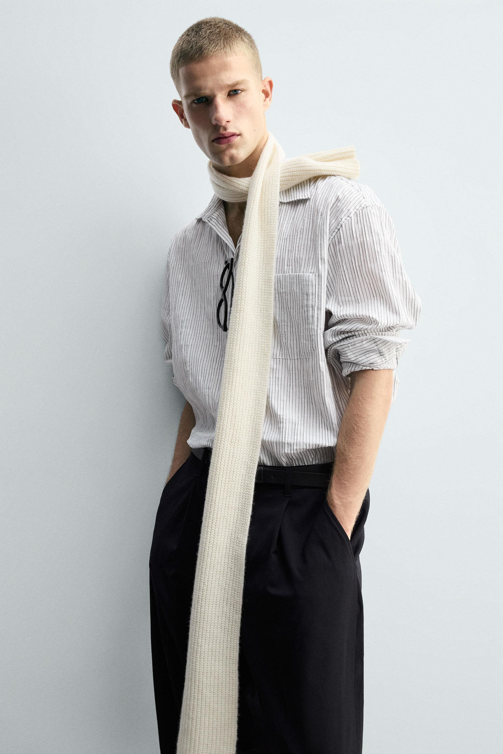 IRREGULAR STRIPED JACQUARD SHIRT - Zara фото 5