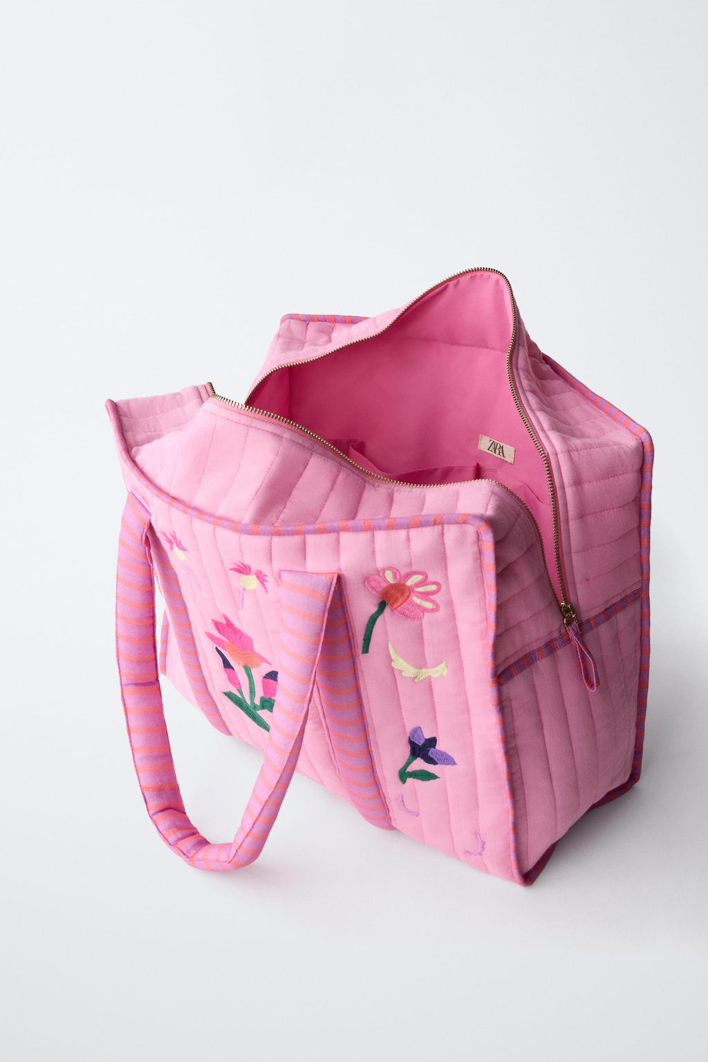 SHOPPER BORDADOS FLORES / Rosa - Zara фото 4