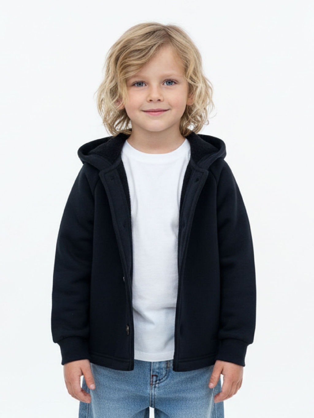 Толстовка на пуговицах 22-0235 черный - Mini maxi фото 3