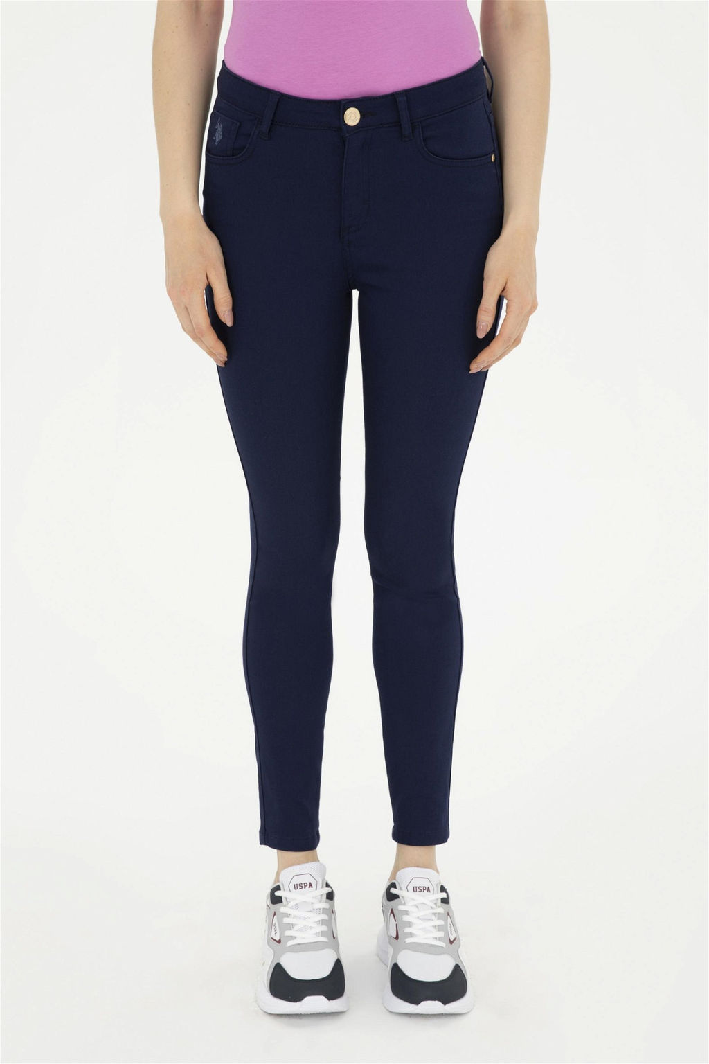 Женские темно-синие брюки из плотной ткани Неожиданная скидка в корзине - U.s. polo assn фото 2