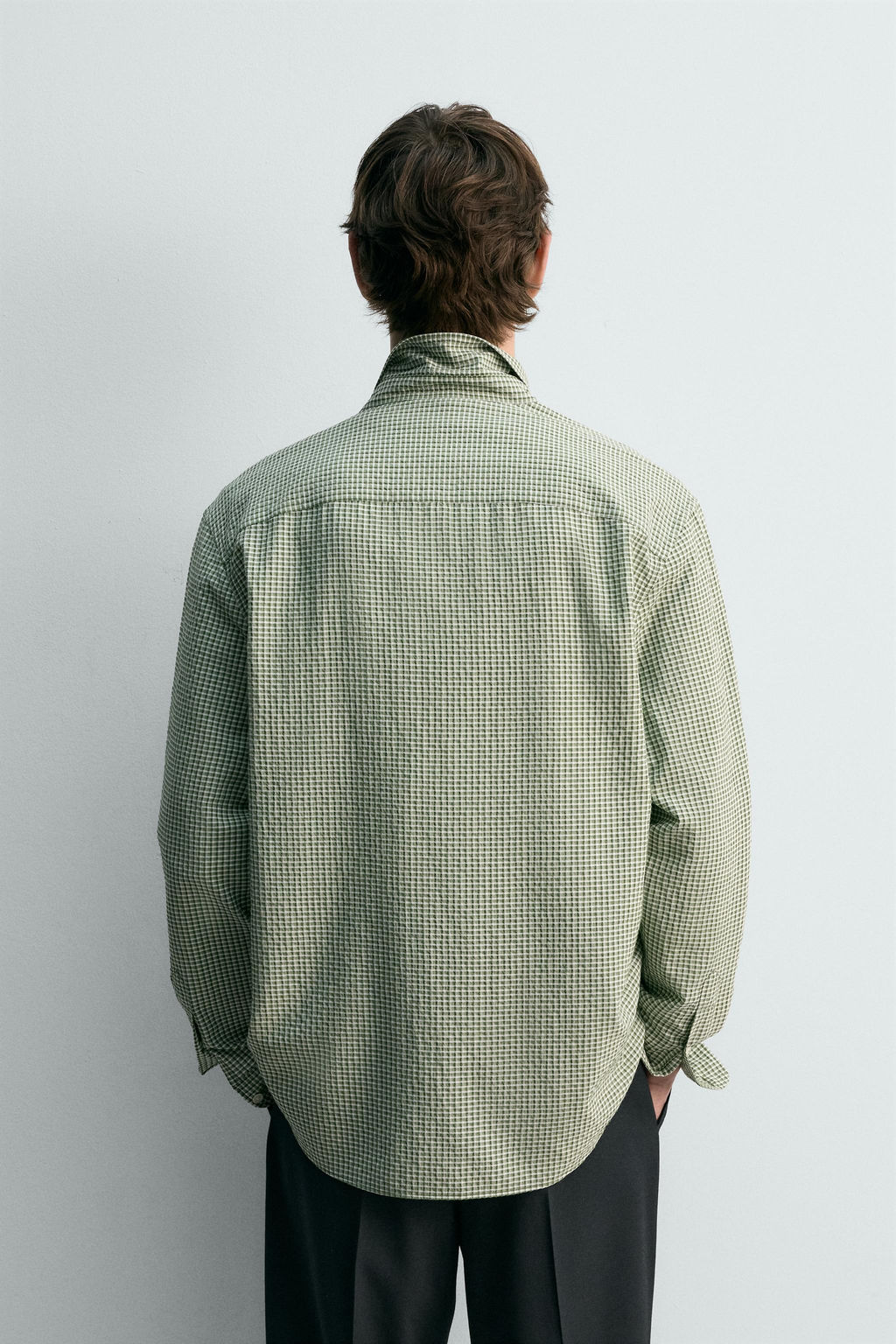 Рубашка CAMISA ESTRUCTURA CUADROS зеленая