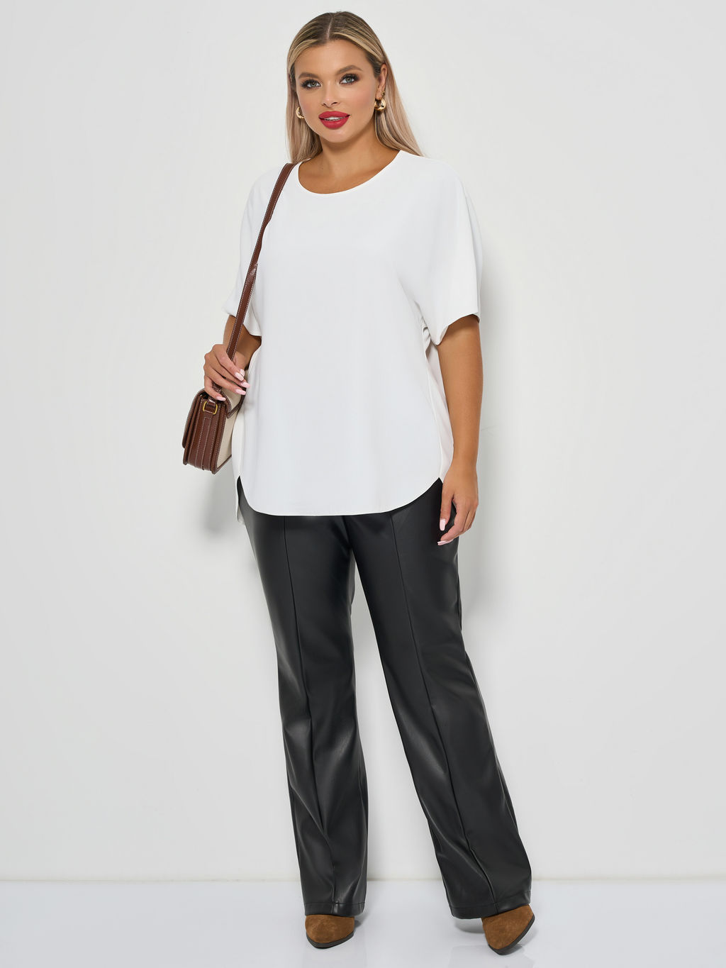 Блузка 0250-1 белый муар