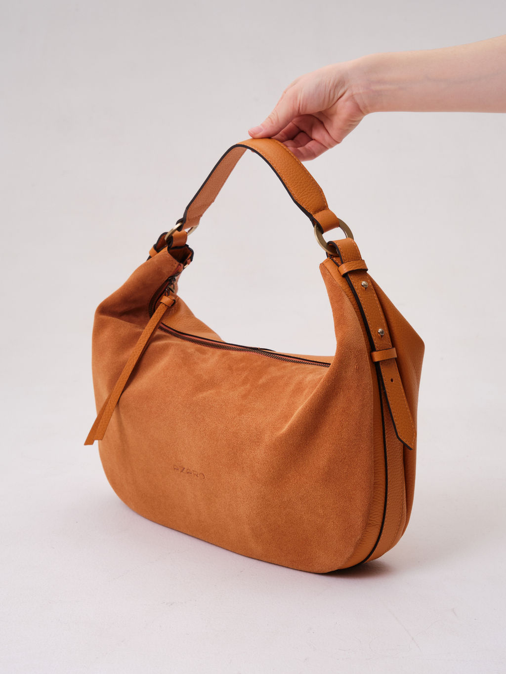 Сумка замшевая багет Azaro 30861 оранжевый карандаш