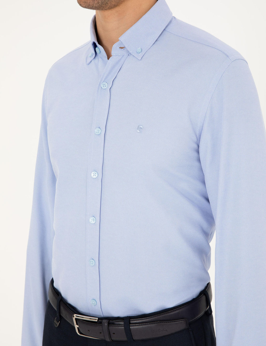 A__k Mavi Slim Fit Uzun Kollu G_mlek - Pierre cardin фото 7