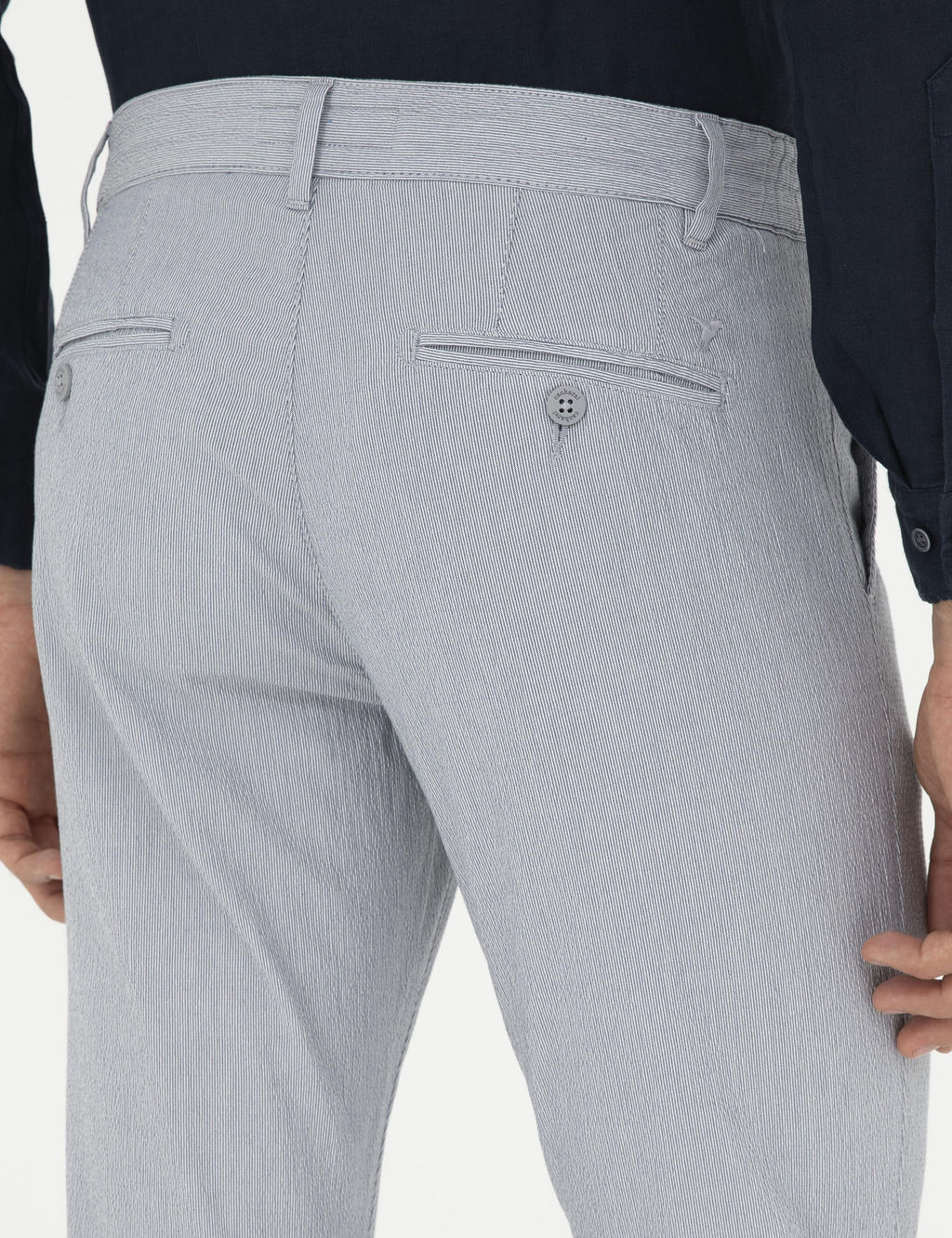 Голубые узкие брюки из плотной ткани - Cacharel фото 7