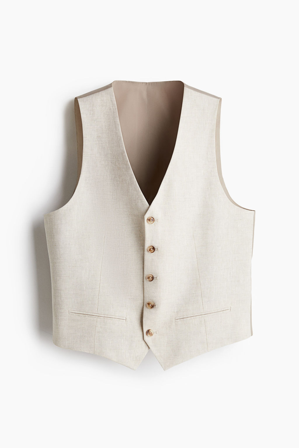 Chaleco de traje en lino Slim Fit - H&m фото 3