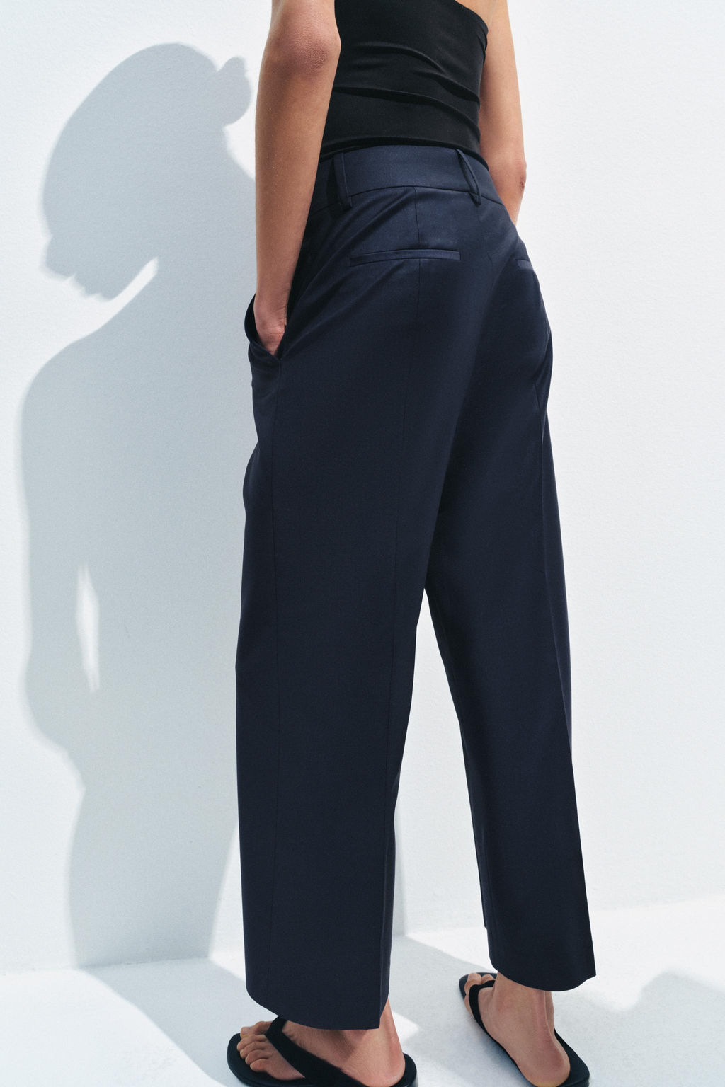 PANTAL?N RAYA PLANCHADA MEZCLA LANA ZW COLLECTION / Marino - Zara фото 3