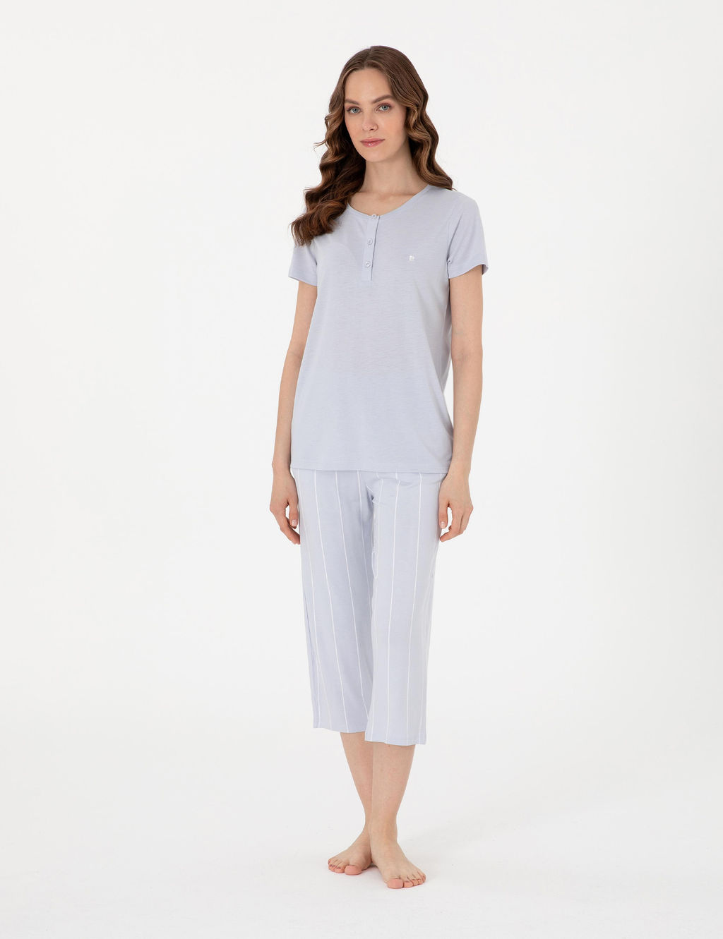 Mavi K_sakollu Kapri Pijama Tak_m_ - Pierre cardin фото 4