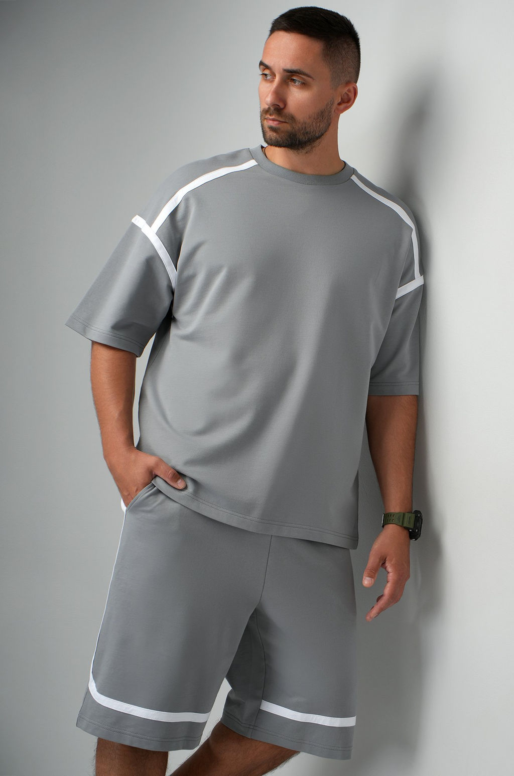 Мужской костюм оверсайз из футера двухнитки Happyfox - Happy fox фото 3