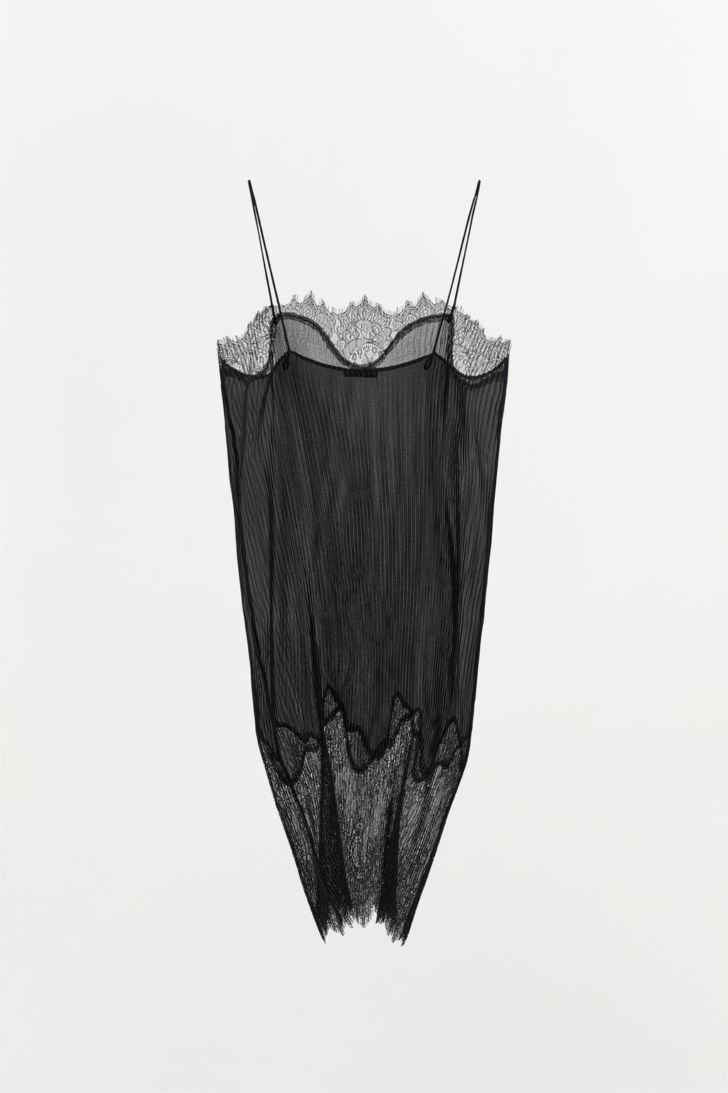 LACE DETAIL PLEATED DRESS - Zara фото 2