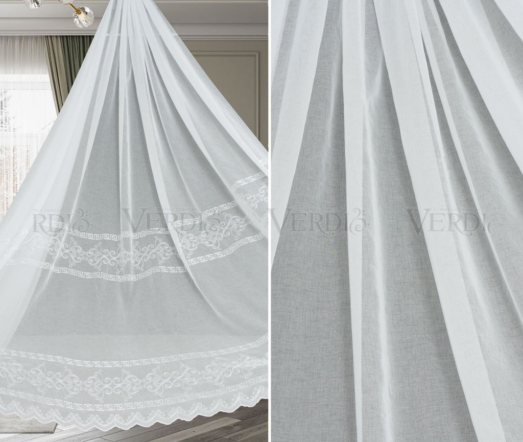 Имитация льна с вышивкой Одейя