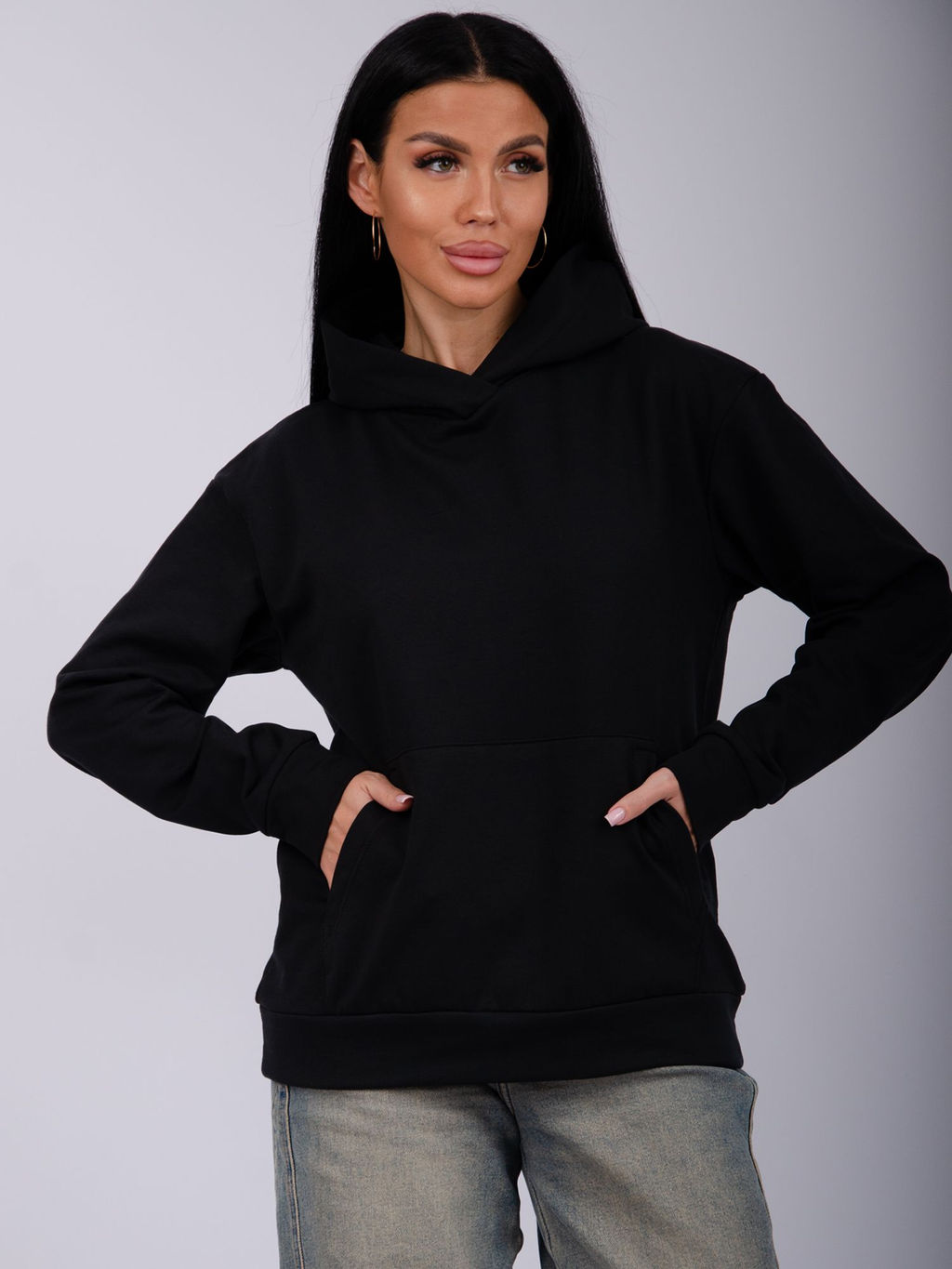 Худи Ханна, футер 2-х нитка начес - Малина фото 8