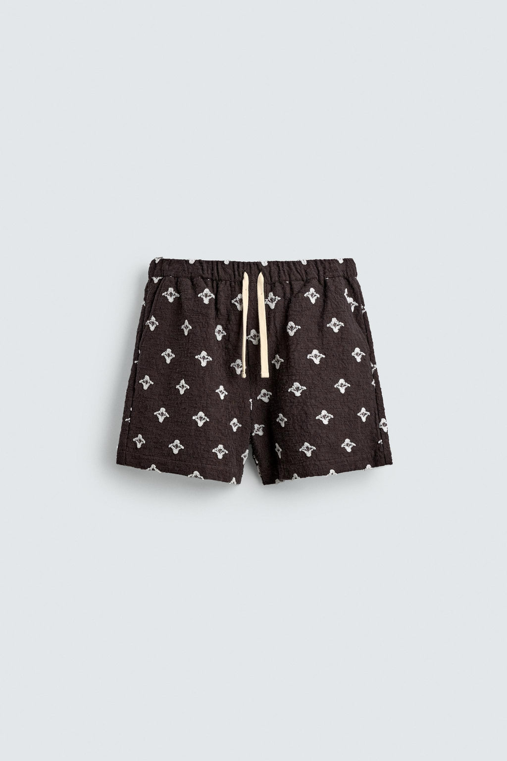 BERMUDA RELAXED FIT JACQUARD TEXTURA / Marr?n / Topo - Zara фото 6