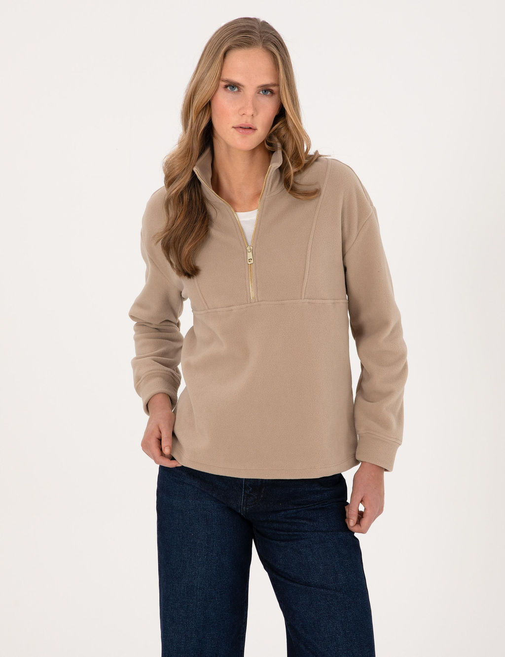 Bej Comfort Fit Sweatshirt - Pierre cardin фото 3
