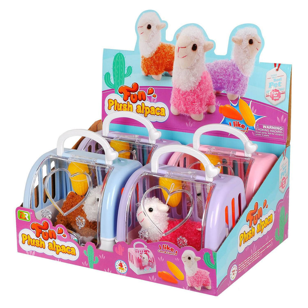 Игрушка мягкая в переноске. Лама в переноске, в дисплее 4 штуки - Junfa toys фото 11