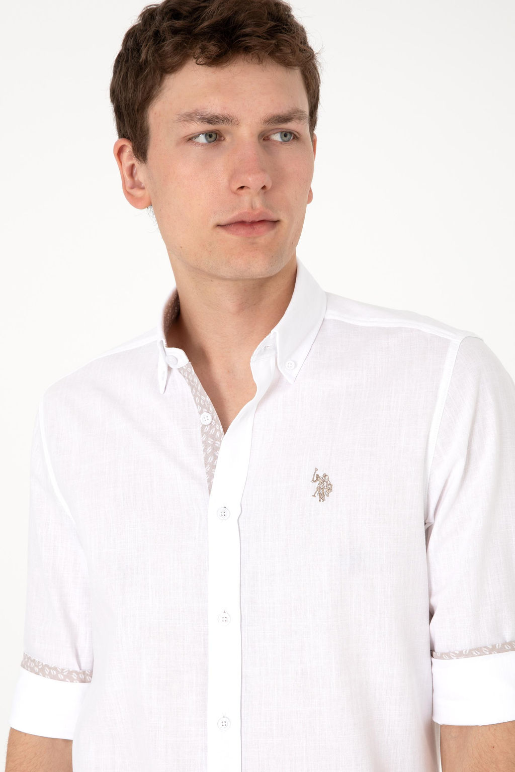 Erkek Beyaz Uzun Kollu G_mlek Sepette S_rpriz _ndirim - U.s. polo assn фото 2