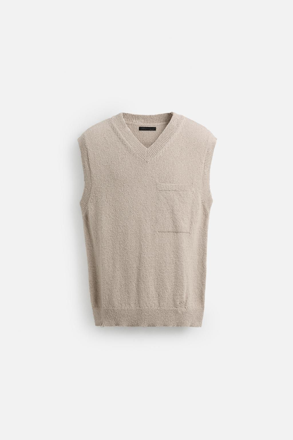 TEXTURED KNIT WAISTCOAT - Zara фото 7