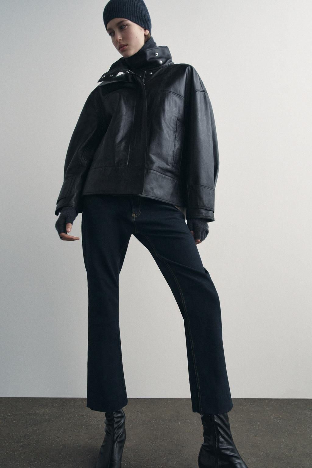 ZW COLLECTION BOOTCUT HIGH-WAIST CROPPED JEANS - Zara фото 6