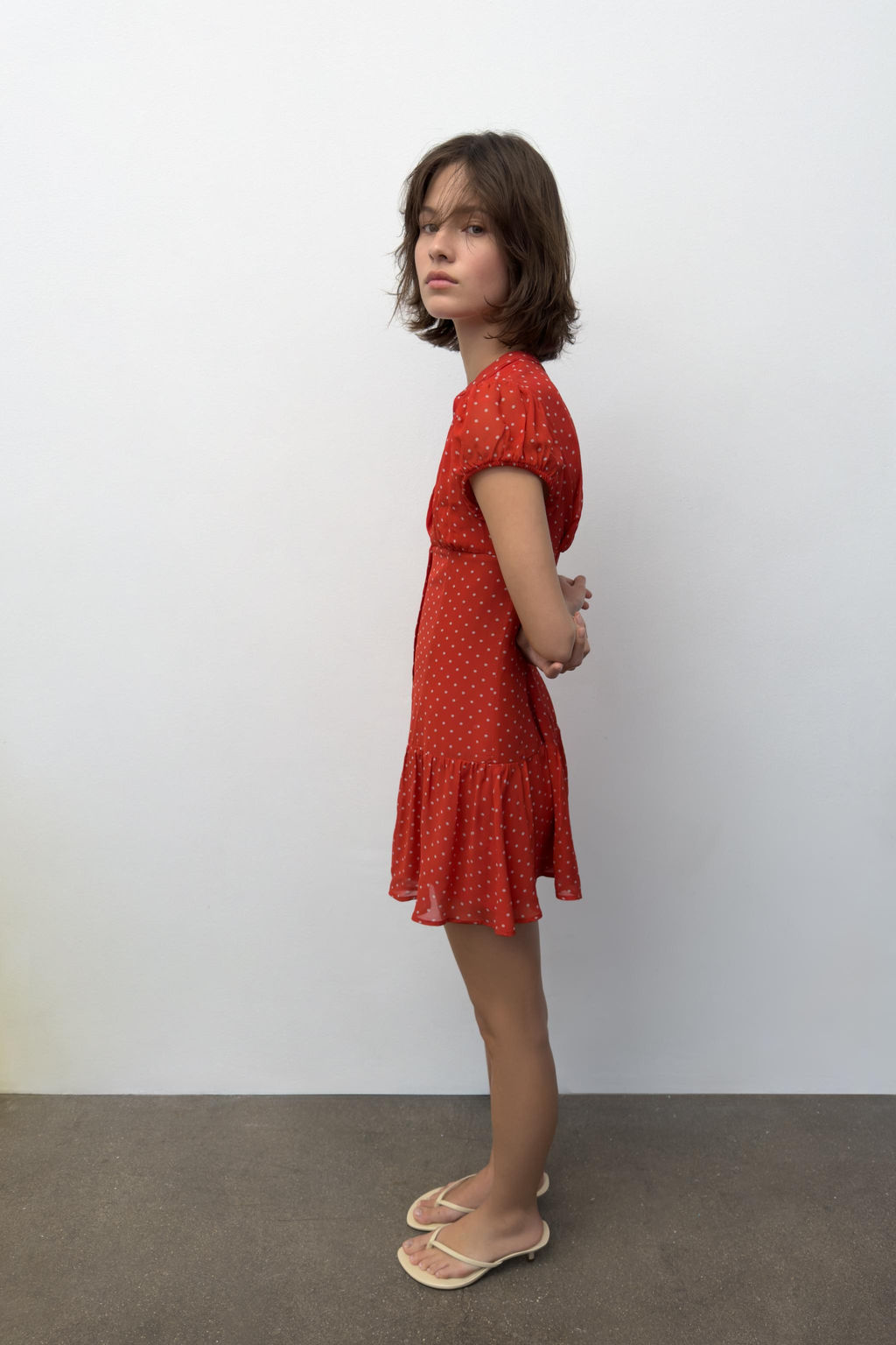 VESTIDO CORTO LUNARES / Rojo / Blanco - Zara фото 11