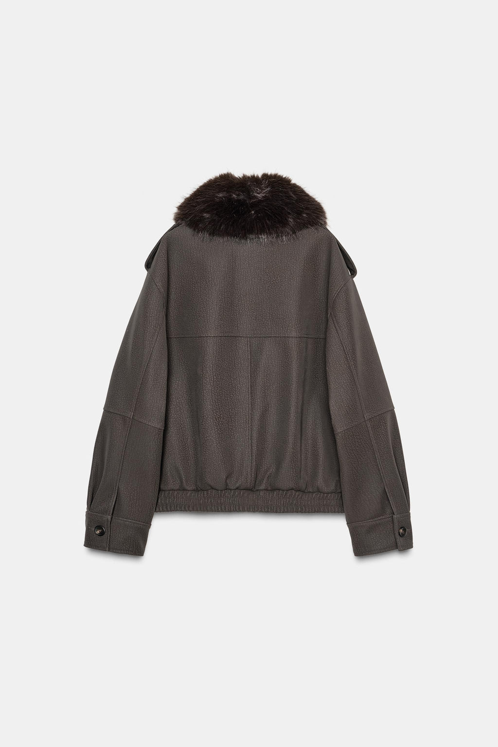 DETACHABLE COLLAR FAUX SUEDE JACKET - Zara фото 8