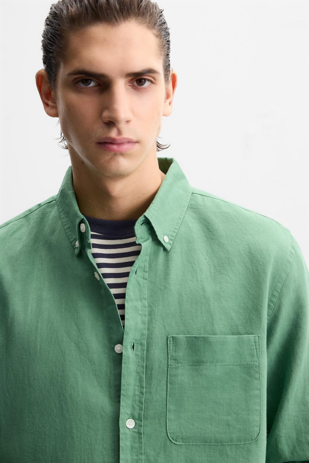 COTTON - LINEN SHIRT - Zara фото 29