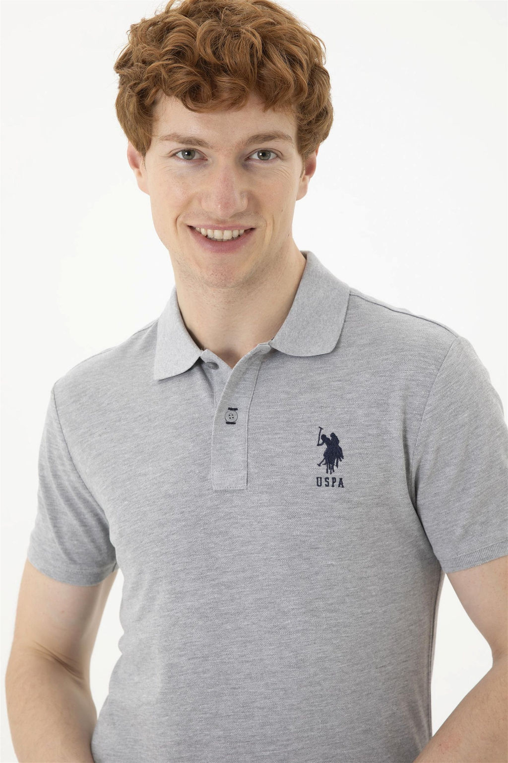 Мужская серая меланжевая базовая футболка - U.s. polo assn фото 2