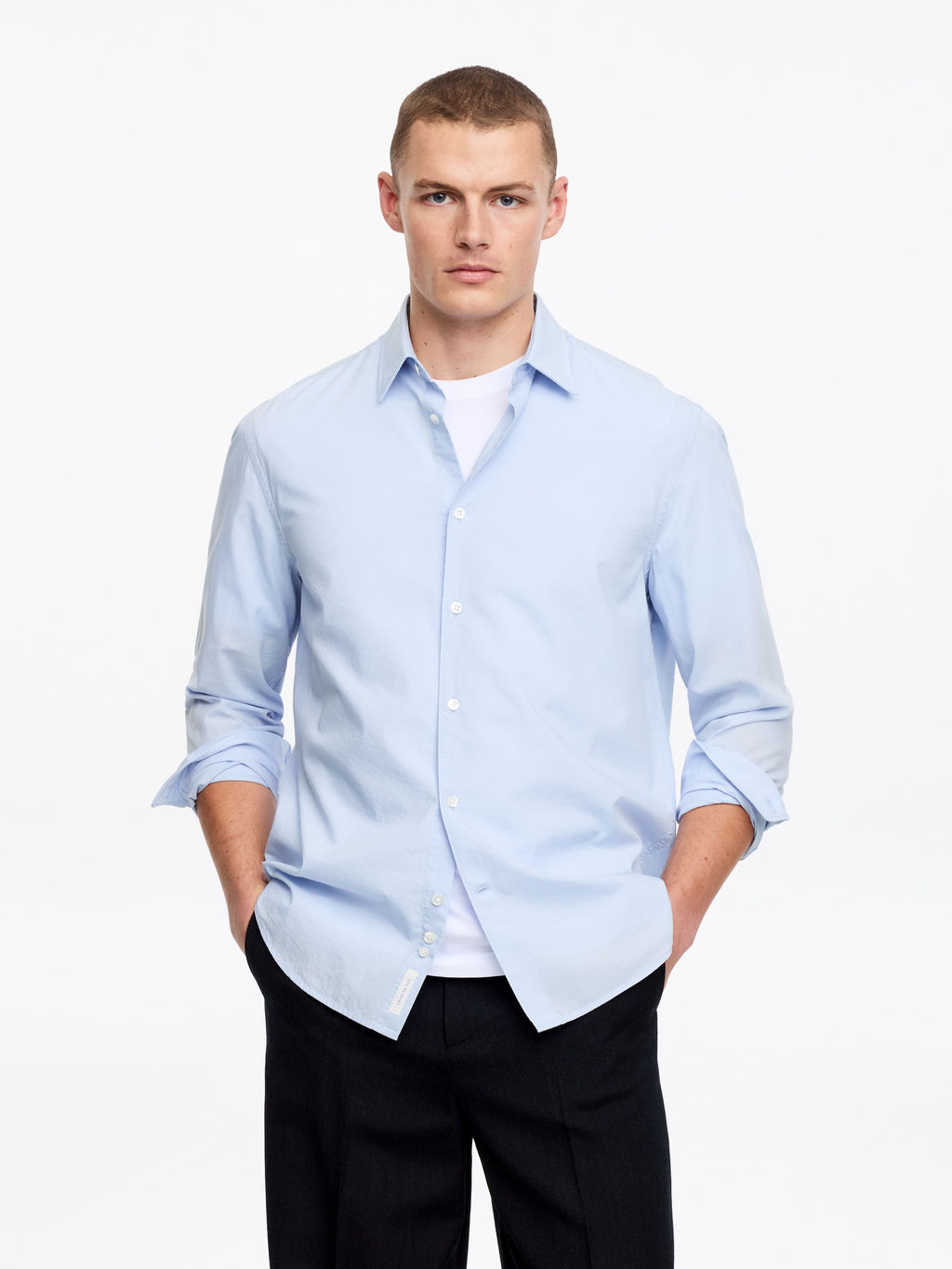 Camisa de lyocell y algod?n de corte regular - H&m фото 3