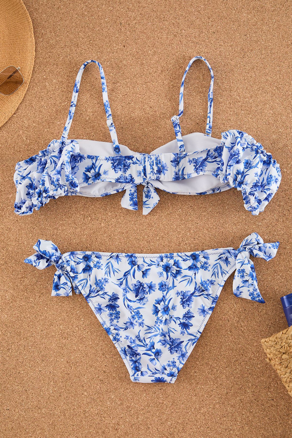 Trendyolmilla Cicek Desenli Straplez Tak C?kar Kol Detayl? Baglamal? Bikini Ustu TBESS25BU00016  фото 8