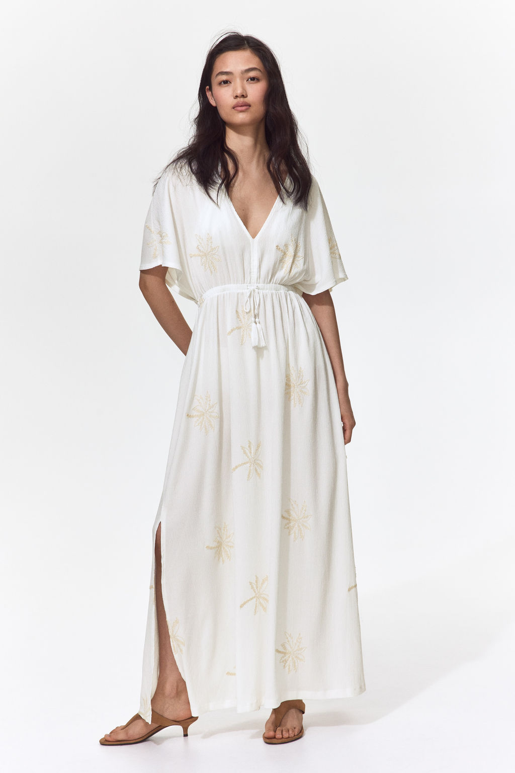 Vestido bordado con cord?n de ajuste - H&m фото 2