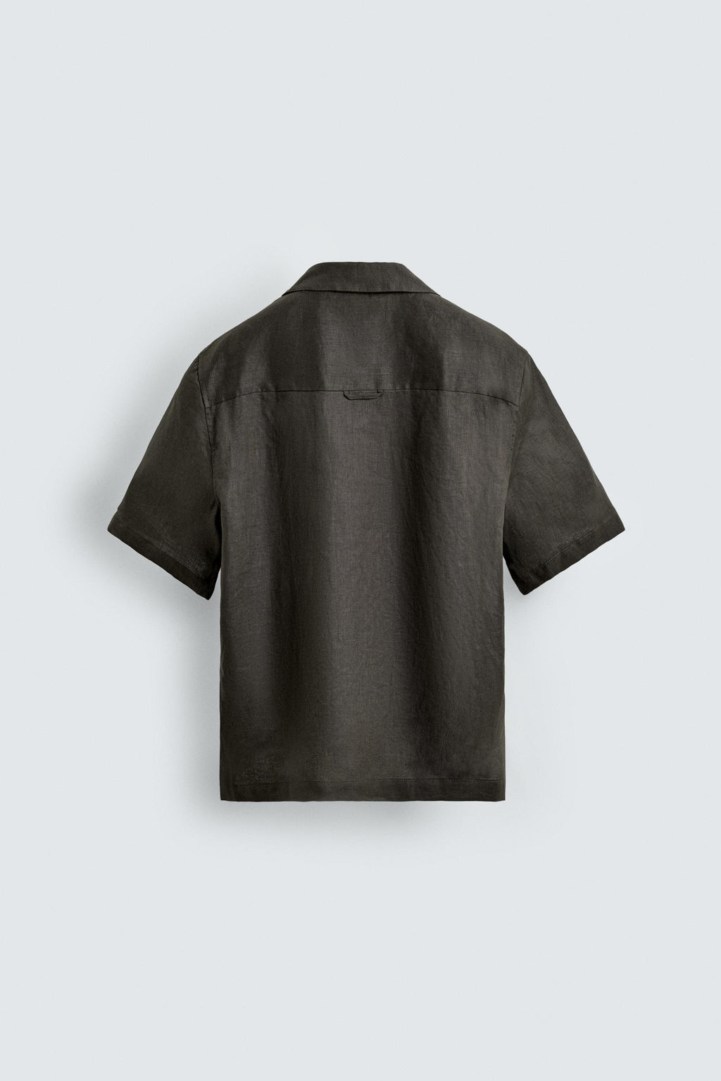 Рубашка CAMISA RELAXED FIT LINO льняная темно-зеленая