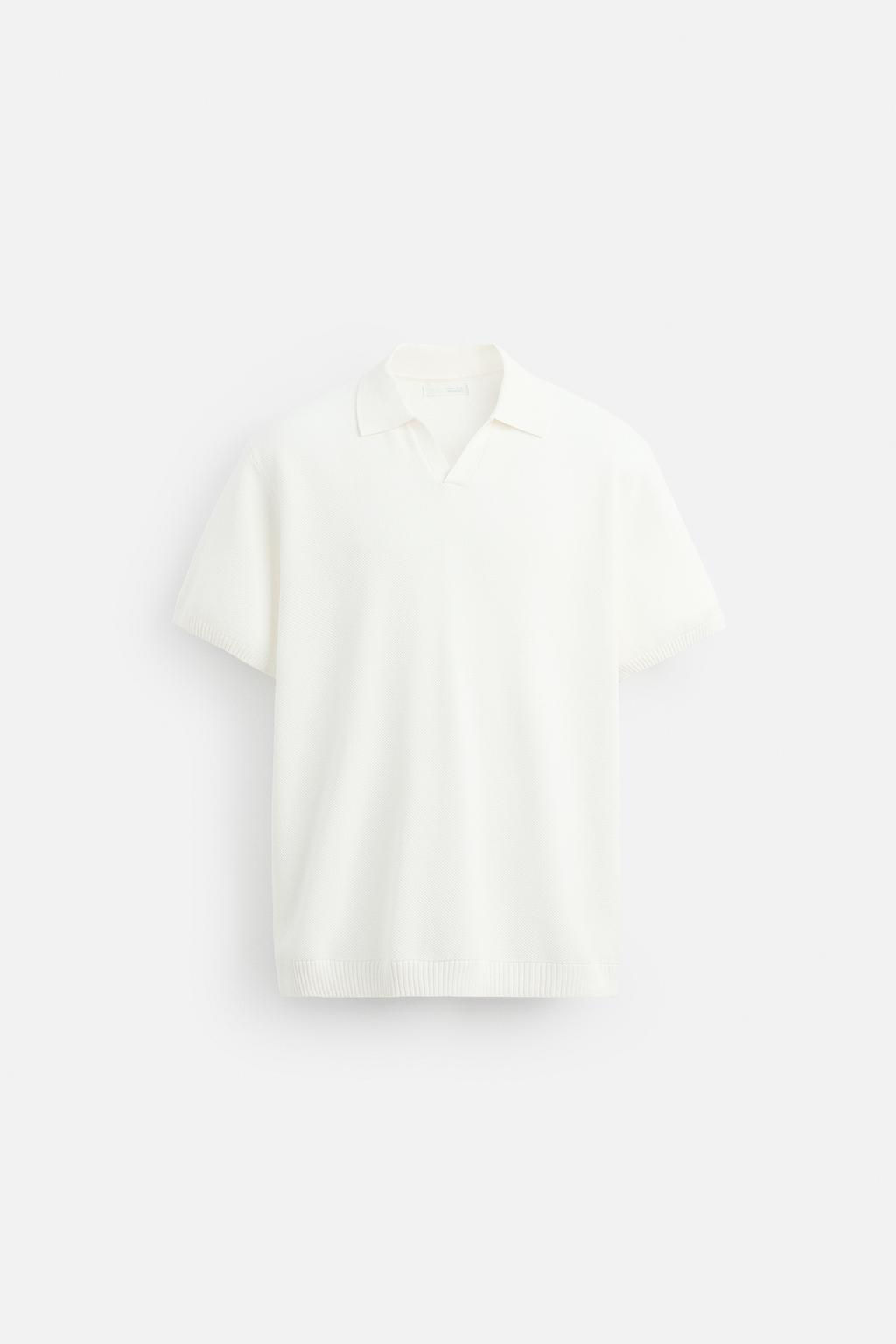 TEXTURED KNIT POLO SHIRT - Zara фото 26