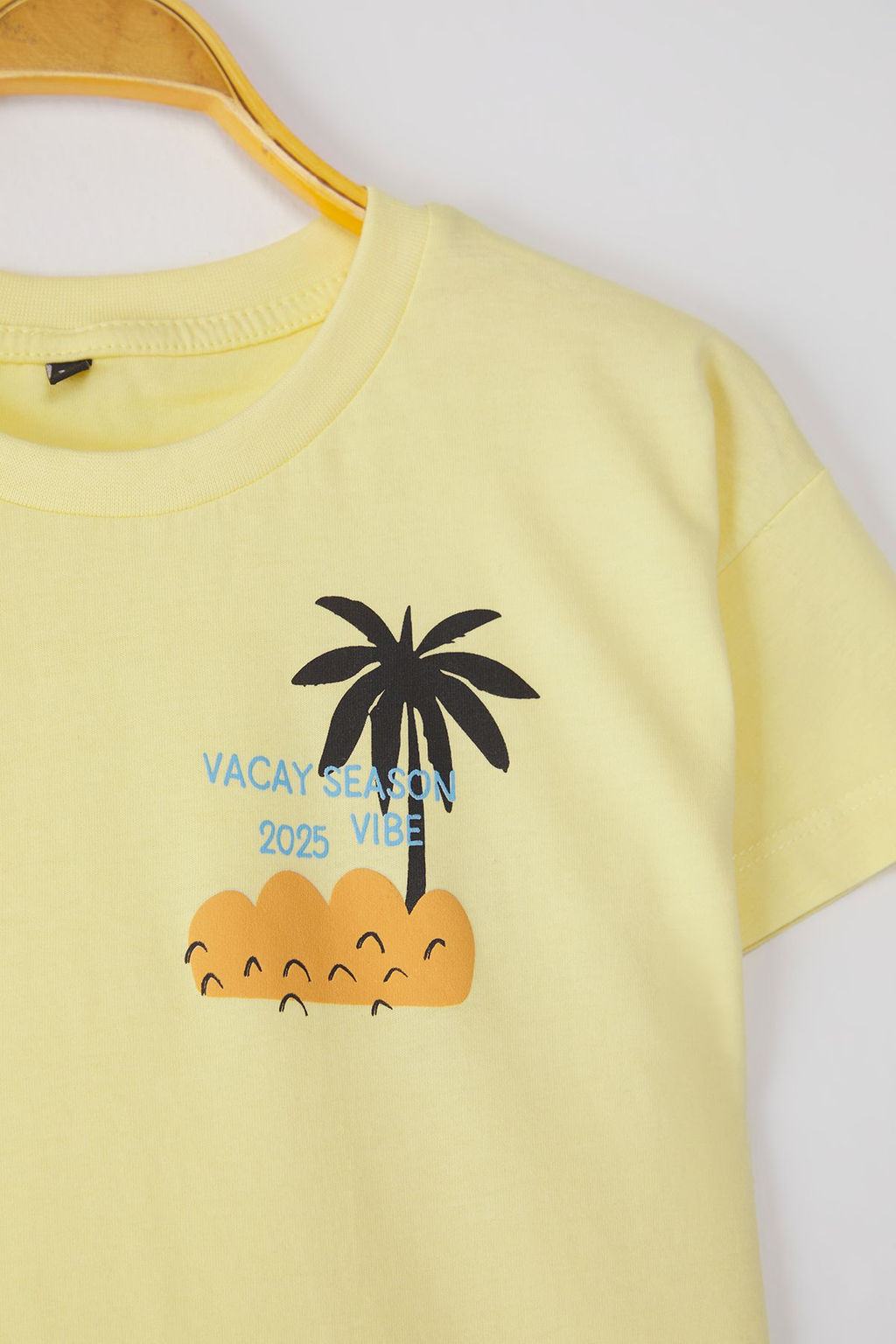 Sar? Erkek Cocuk %100 Pamuk Palmiye Bask?l? K?sa Kol Orme T-Shirt TKDSS25TS00088 - Trendyolmilla фото 2
