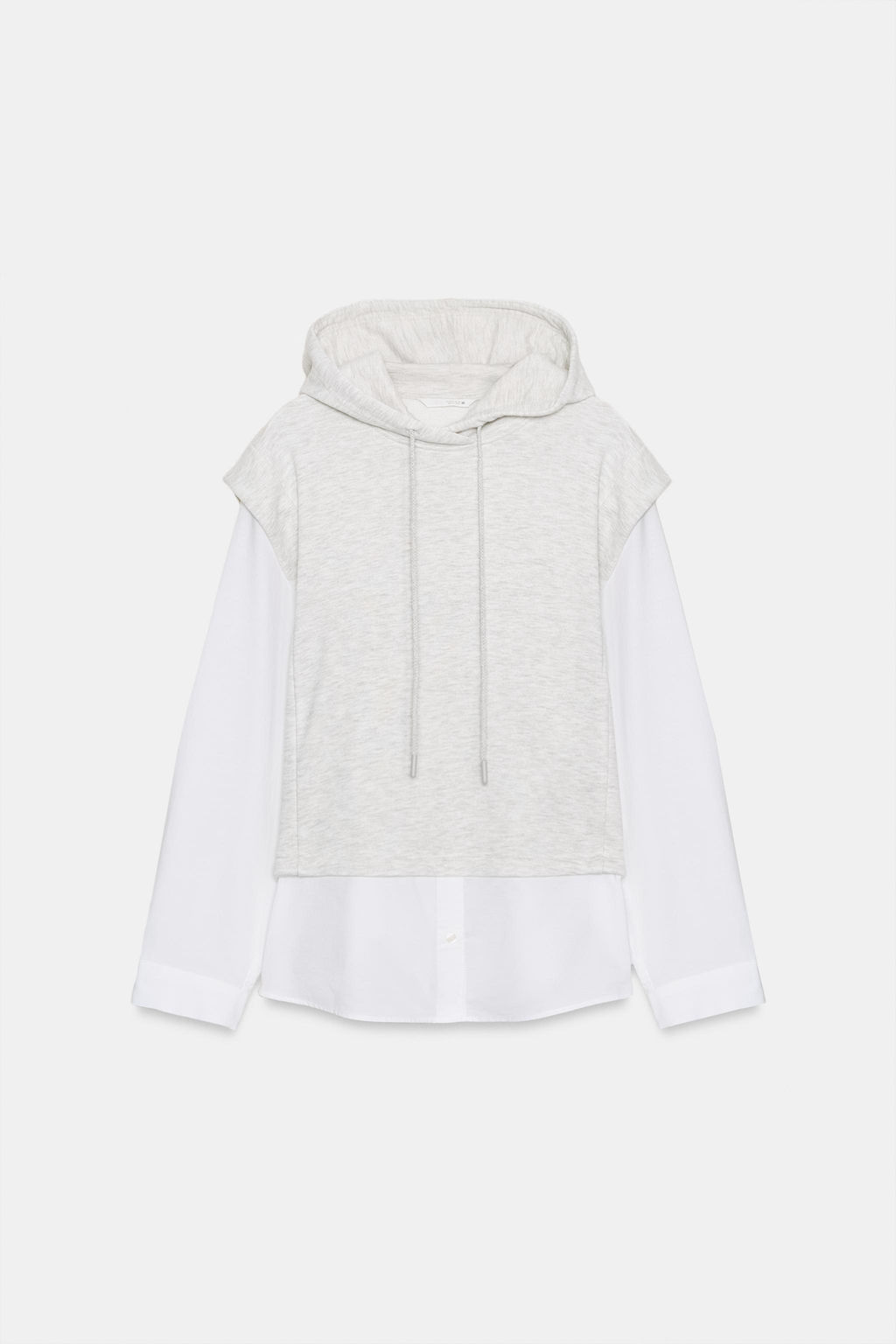 HOODED SHIRT WITH CONTRASTING HOODIE - Zara фото 12