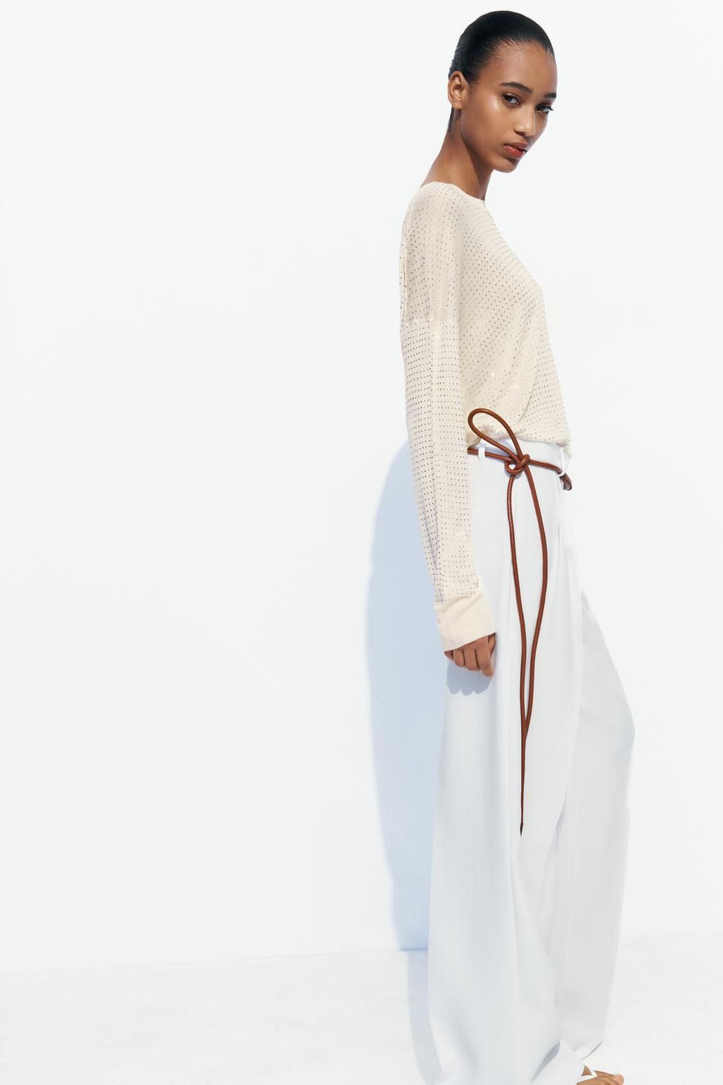 FINE KNIT TOP WITH RHINESTONE DETAIL - Zara фото 26