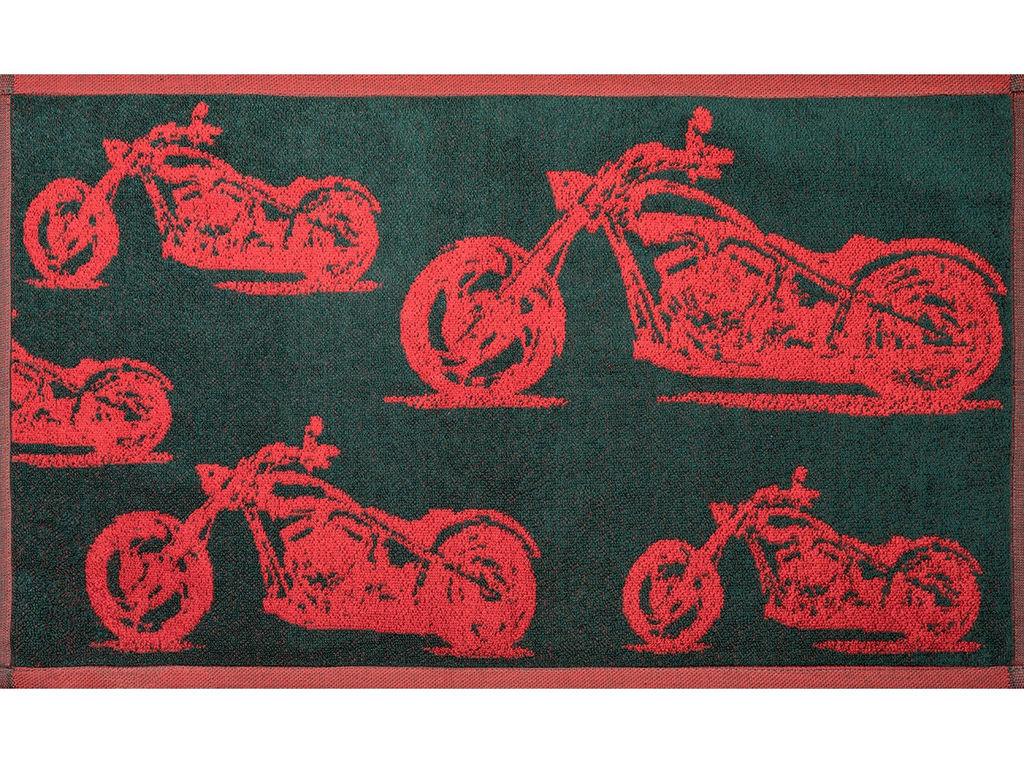 Полотенце махровое 6с104.411ж1 Мото-паттерн(т.зеленый1) 67х40см