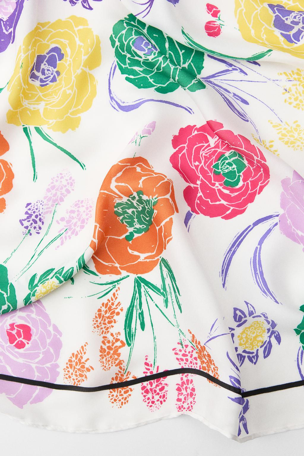 PRINTED SATIN SCARF - Zara фото 5
