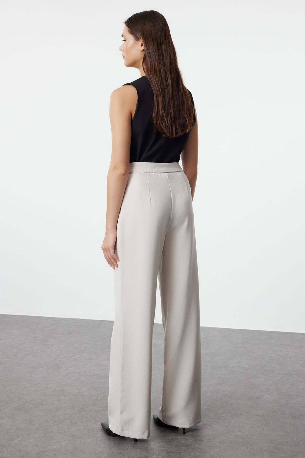 TRENDYOLMILLA Lacivert Wide Leg/Genis Paca Dokuma Kumas Pantolon TWOAW22PL0139 фото 45