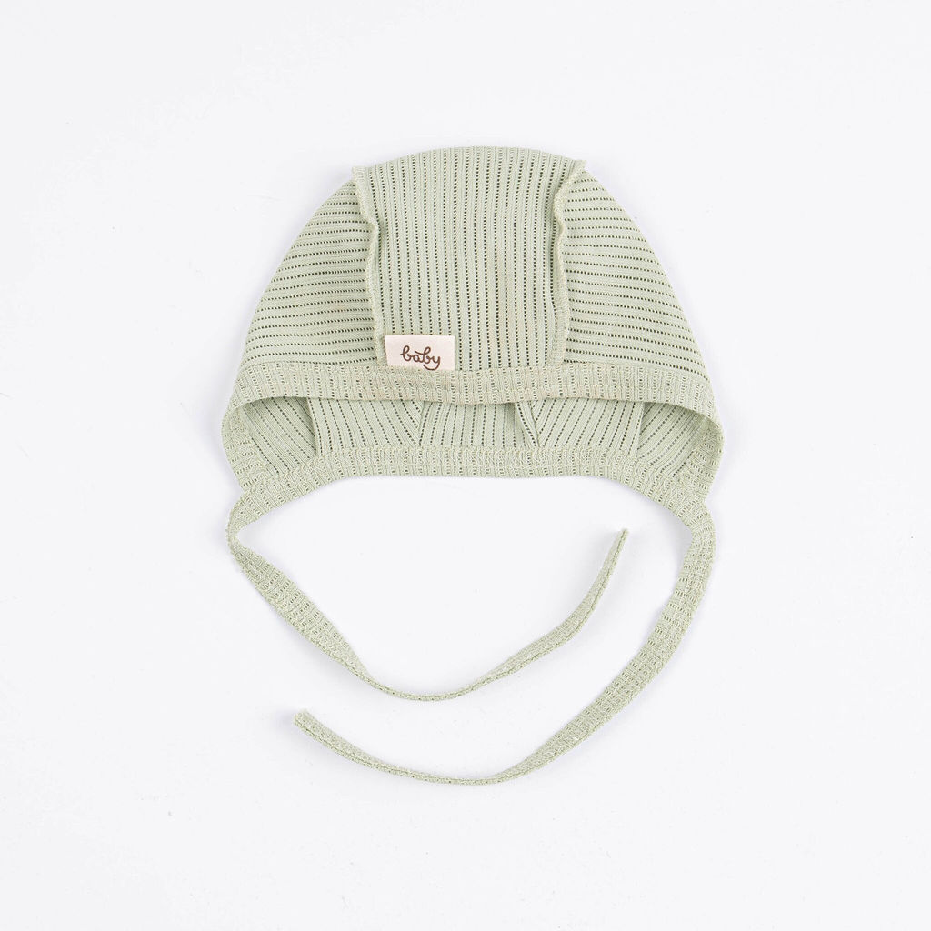 Чепчик Шалфей из хлопка в рубчик 0-3 м