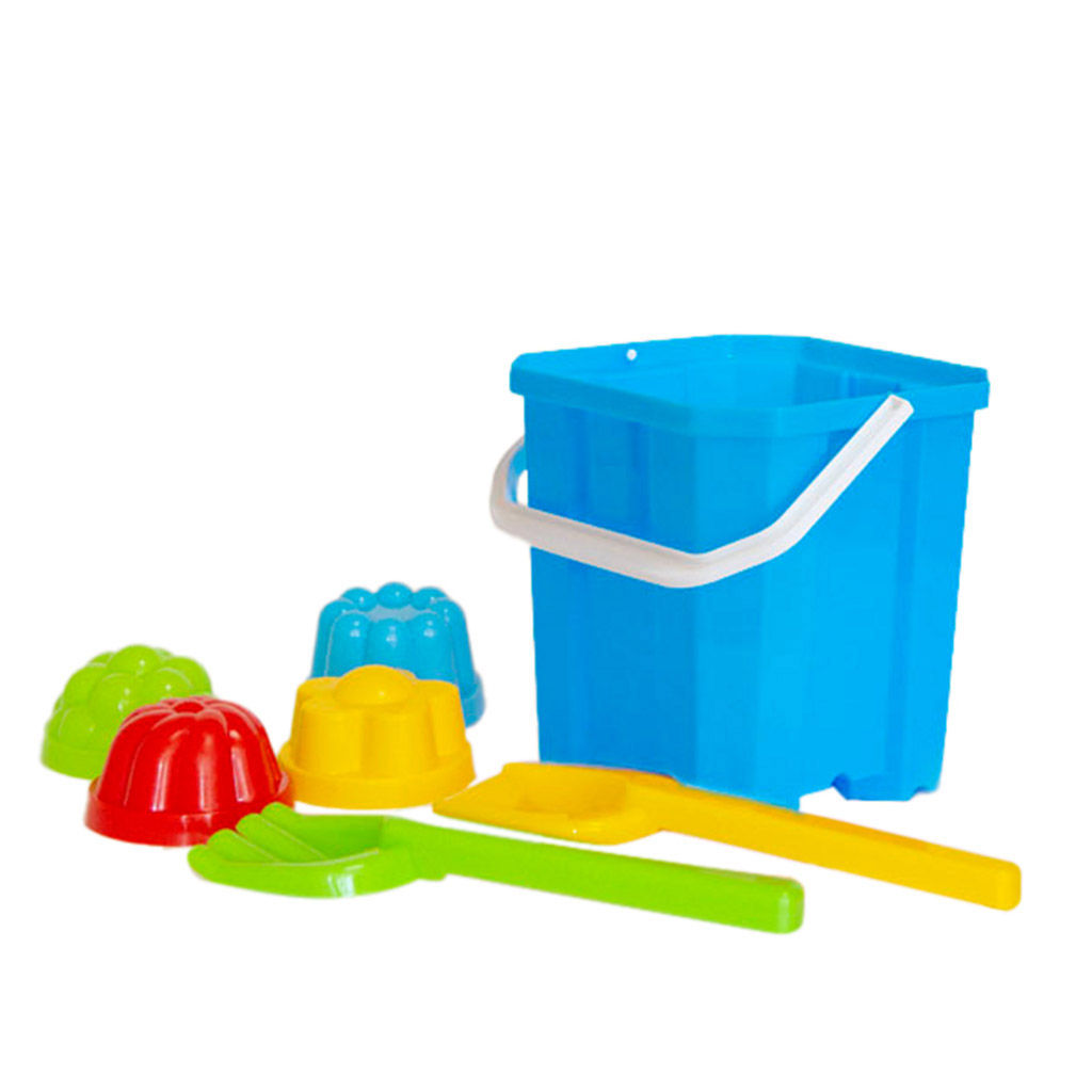 Игрушка "Набор №2 "Ассорти": ведерко, совочек, грабли, формочки 4шт, полипропилен (Россия)