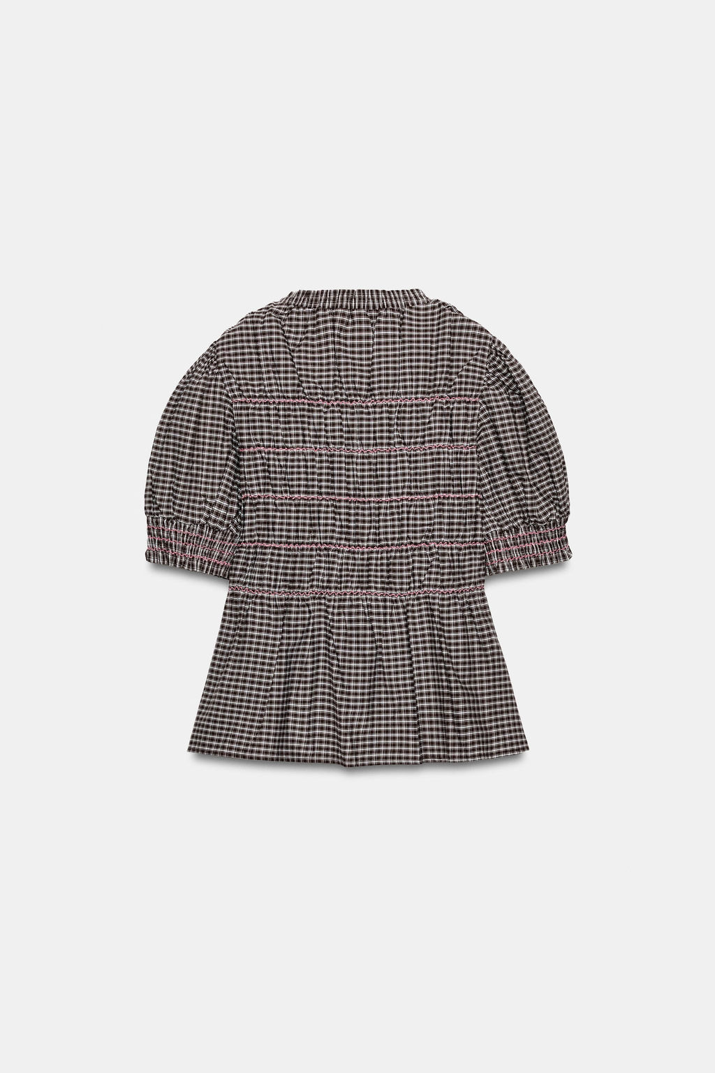 CAMISA CUADROS NIDO DE ABEJA / Marr?n / Crudo