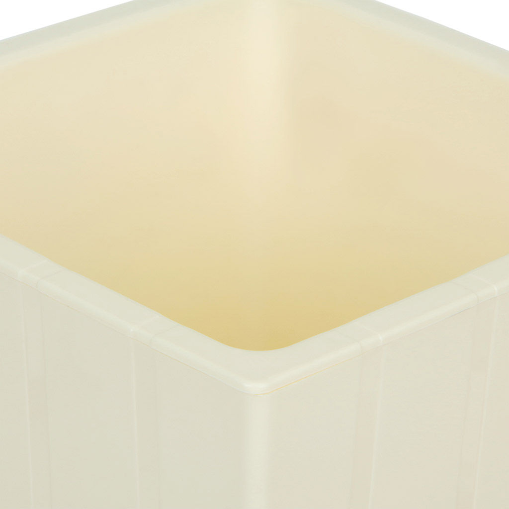 Горшок для цветов пластмассовый Квадро 1,2л, 11,5х11,5х12см, со вставкой, ванильный (Россия) - Домашняя мода фото 3