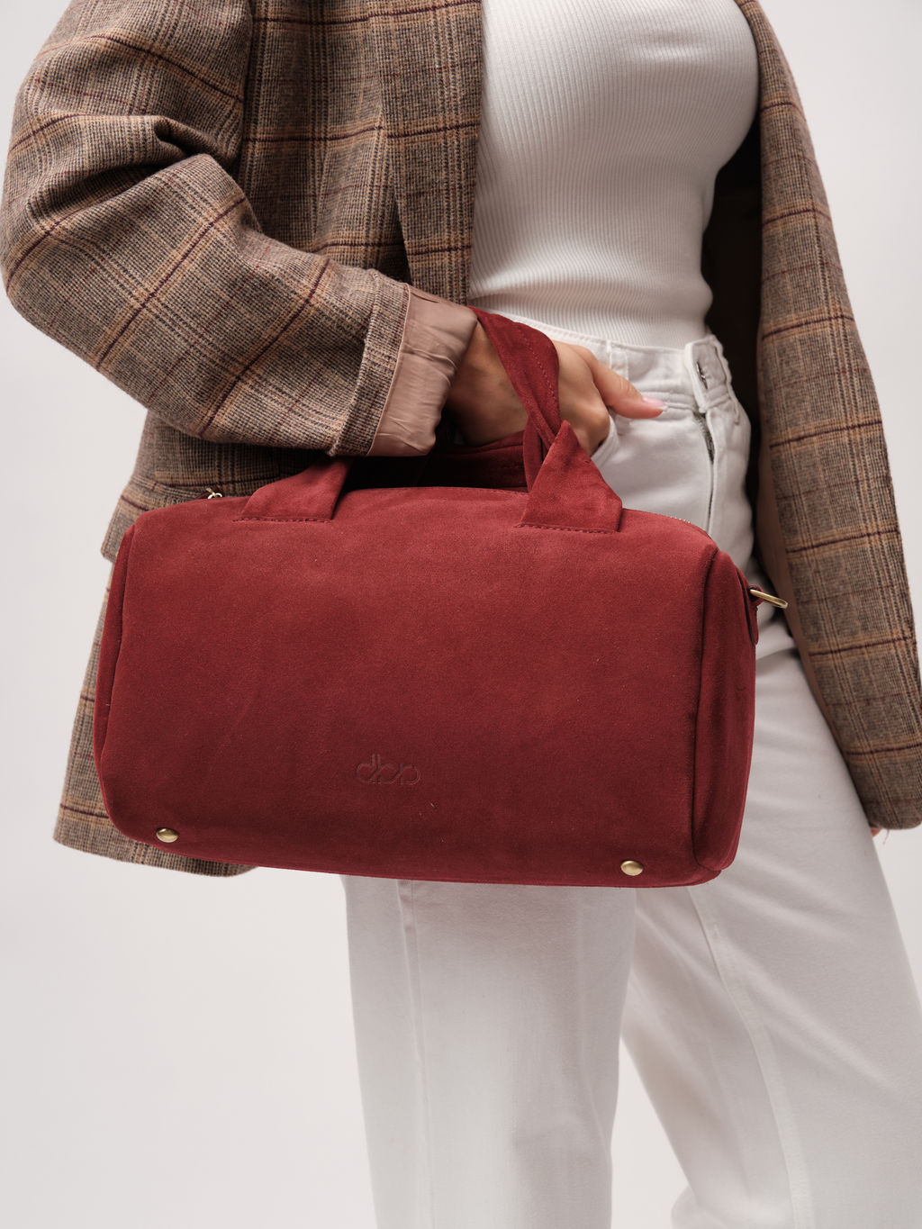 Замшевая сумка Bowling DBR 31378 красное вино  фото 9